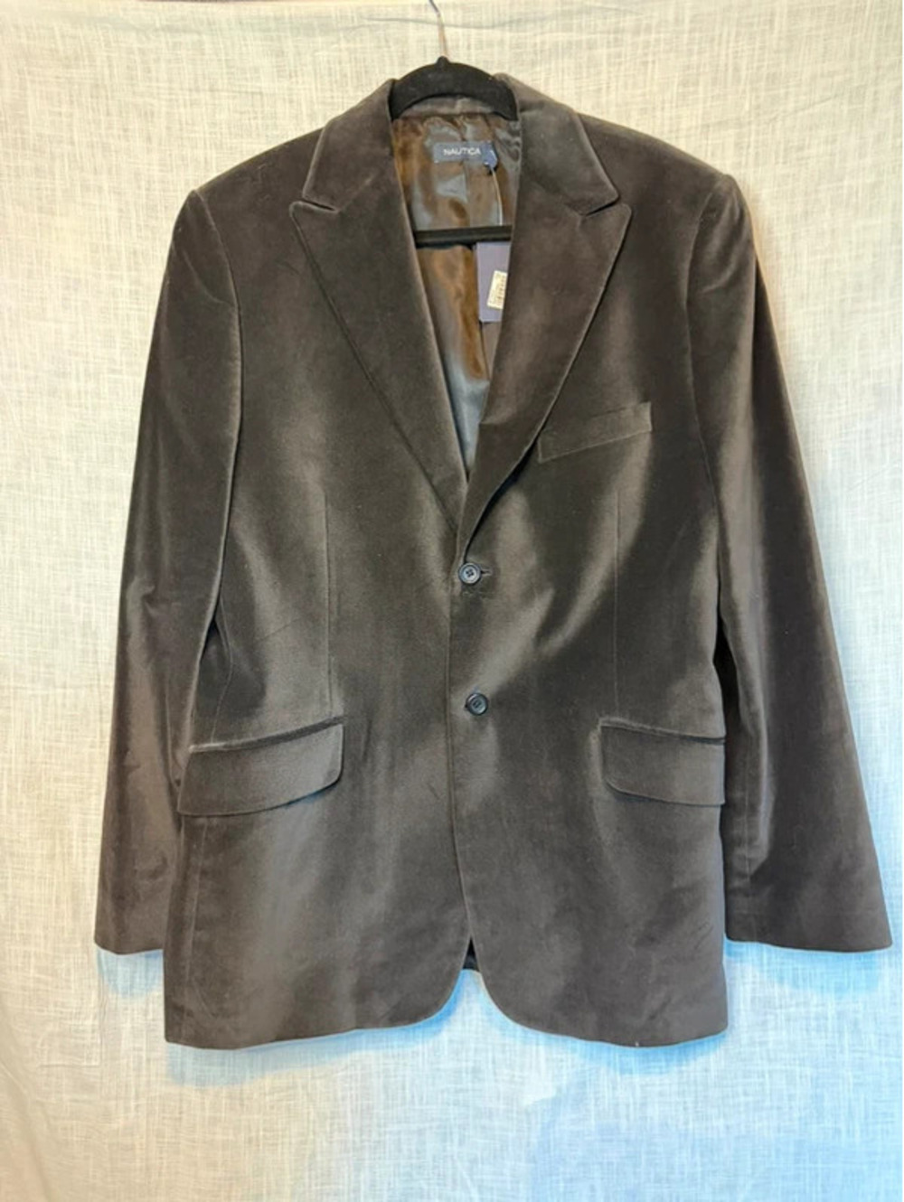 Nautica Black Velvet Blazer Sport Coat L NWT Holiday Formal Dark Academia